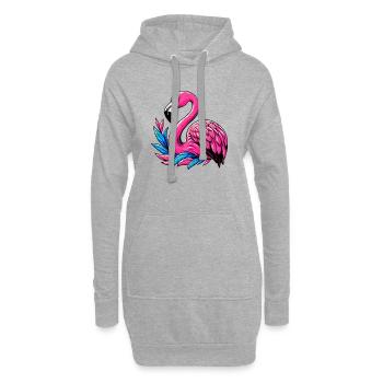 Flamingo - Hoodie-Kleid - Grau meliert - Vorne
