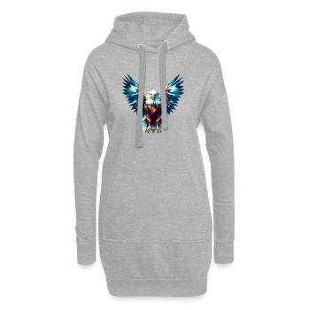 Aigle polygonal - Sweat-shirt à capuche long Femme - gris chiné - Devant