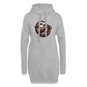Paresse - Sweat-shirt à capuche long Femme - gris chiné - Devant