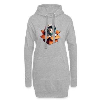 Astronaut Katze - Hoodie-Kleid - Grau meliert - Vorne