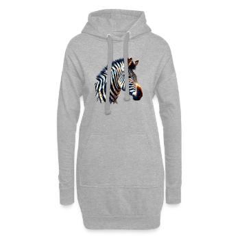Zèbre polygonal - Sweat-shirt à capuche long Femme - gris chiné - Devant