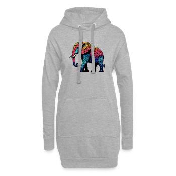 Éléphant - Sweat-shirt à capuche long Femme - gris chiné - Devant