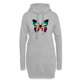 Schmetterling - Hoodie-Kleid - Grau meliert - Vorne