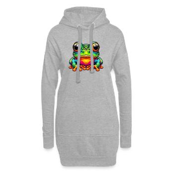 Grenouille - Sweat-shirt à capuche long Femme - gris chiné - Devant