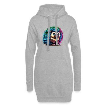 Igel - Hoodie-Kleid - Grau meliert - Vorne