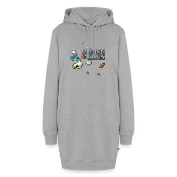 Aquarell Landkarte Galapagos - Hoodie-Kleid - Grau meliert - Vorne