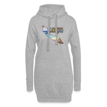 Aquarell Landkarte Curacao - Hoodie-Kleid - Grau meliert - Vorne