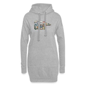 Aquarell Landkarte Kuba - Hoodie-Kleid - Grau meliert - Vorne