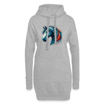Cheval - Sweat-shirt à capuche long Femme - gris chiné - Devant