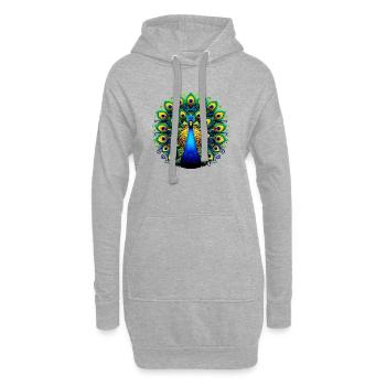Paon - Sweat-shirt à capuche long Femme - gris chiné - Devant