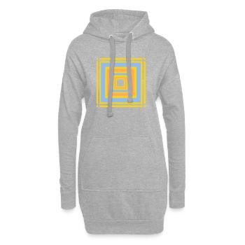 Geometrische Farbenspiele Muster - Hoodie-Kleid - Grau meliert - Vorne