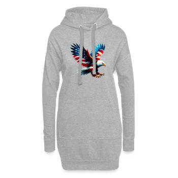 Eagle Flag USA USA Américain - Sweat-shirt à capuche long Femme - gris chiné - Devant