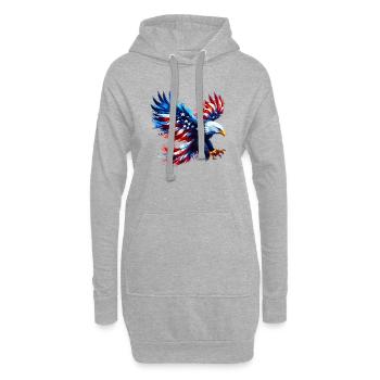Eagle Flag USA USA Américain - Sweat-shirt à capuche long Femme - gris chiné - Devant