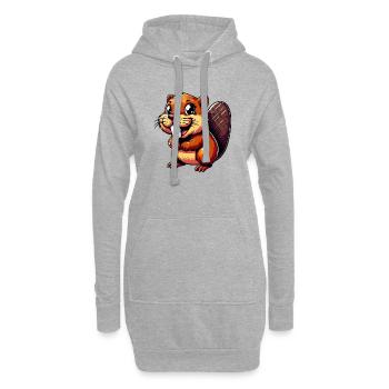 Castor - Sweat-shirt à capuche long Femme - gris chiné - Devant