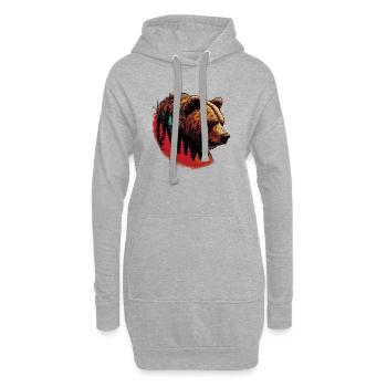 Ours - Sweat-shirt à capuche long Femme - gris chiné - Devant