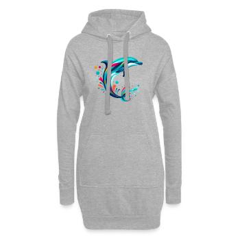 Delfin - Hoodie-Kleid - Grau meliert - Vorne