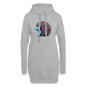 Hérisson - Sweat-shirt à capuche long Femme - gris chiné - Devant
