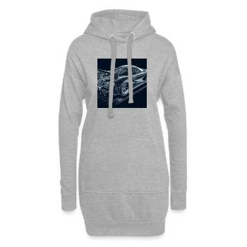 Vision de la voiture de course Blueprint - Sweat-shirt à capuche long Femme - gris chiné - Devant