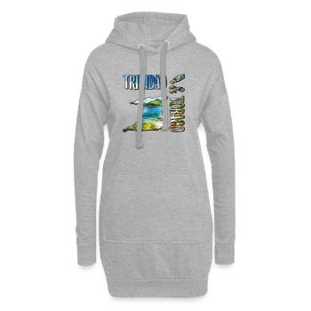 Aquarell Landkarte Trinidad und Tobago - Hoodie-Kleid - Grau meliert - Vorne