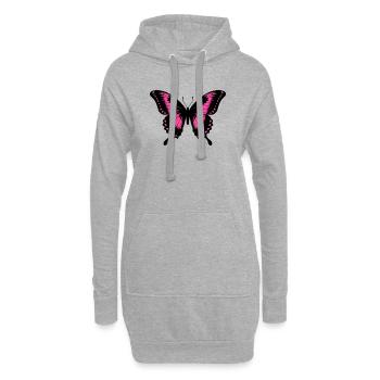 Papillon - Sweat-shirt à capuche long Femme - gris chiné - Devant