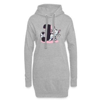 Katze Buchstabe J - Hoodie-Kleid - Grau meliert - Vorne