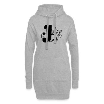 Lettre Chat J - Sweat-shirt à capuche long Femme - gris chiné - Devant