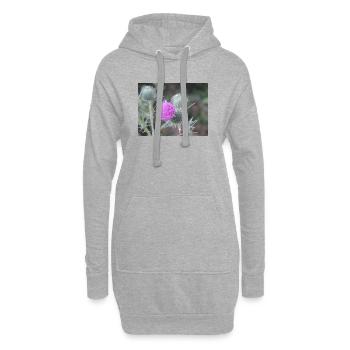 Violetten Distelblüten-Muster - Hoodie-Kleid - Grau meliert - Vorne