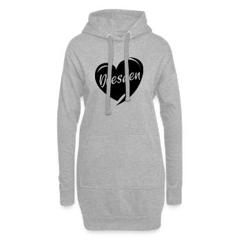 Dresden Herz Frauenkirche Liebe Stadt Osten Logo - Hoodie-Kleid - Grau meliert - Vorne