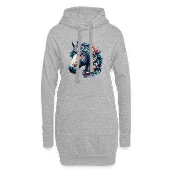 Cheval - Sweat-shirt à capuche long Femme - gris chiné - Devant