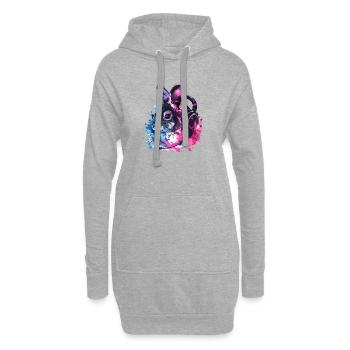 Chinchilla Chinchillas Souris laineuse avec casque - Sweat-shirt à capuche long Femme - gris chiné - Devant