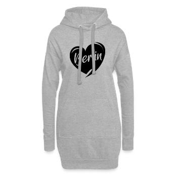 Berlin Liebe Herz Symbol Stadt Illustration Symbol - Hoodie-Kleid - Grau meliert - Vorne