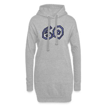 60. 60 ANS. 60e ANNIVERSAIRE. ANNIVERSAIRE 60 ANS. - Sweat-shirt à capuche long Femme - gris chiné - Devant