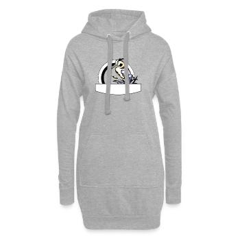 Pelikan Vogel im Kreis (mod.) - Hoodie-Kleid - Grau meliert - Vorne