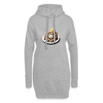 Gaufres Gaufres Lover Cadeau de gaufre drôle - Sweat-shirt à capuche long Femme - gris chiné - Devant