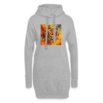 Quadrate 4 - Hoodie-Kleid - Grau meliert - Vorne