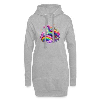 Fairy Rainbow Unicorn - Hoodie Dress - heather grey - Front