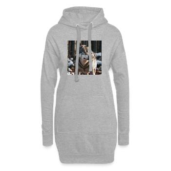 Loup - Sweat-shirt à capuche long Femme - gris chiné - Devant