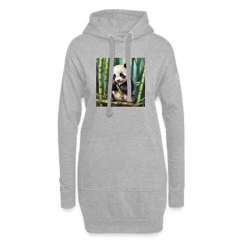 Panda - Sweat-shirt à capuche long Femme - gris chiné - Devant