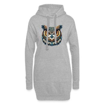 Hibou - Sweat-shirt à capuche long Femme - gris chiné - Devant