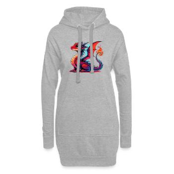 Dragon - Hoodie Dress - heather grey - Front