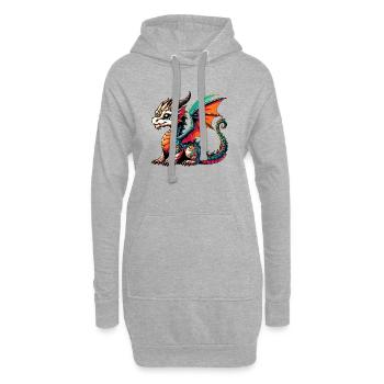 Dragon - Hoodie Dress - heather grey - Front