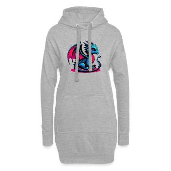 Dragon - Hoodie Dress - heather grey - Front