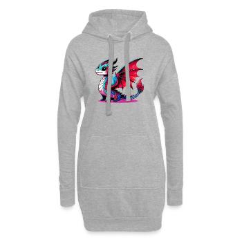 Dragon - Hoodie Dress - heather grey - Front