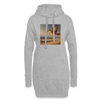 Oiseau - Sweat-shirt à capuche long Femme - gris chiné - Devant