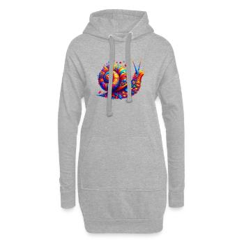 Escargot - Sweat-shirt à capuche long Femme - gris chiné - Devant