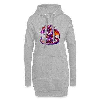 Dragon - Sweat-shirt à capuche long Femme - gris chiné - Devant