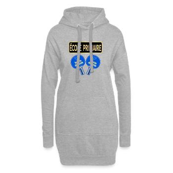 École Primaire - Tennis de Table - Sweat-shirt à capuche long Femme - gris chiné - Devant