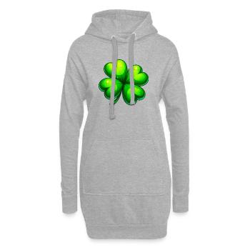Trèfle à quatre feuilles - Sweat-shirt à capuche long Femme - gris chiné - Devant
