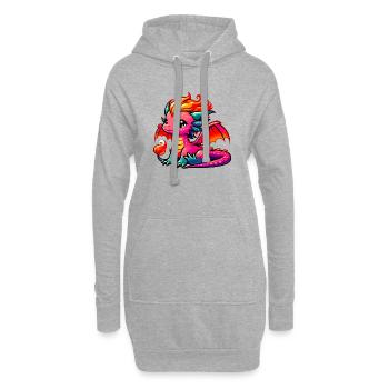 Dragon - Hoodie Dress - heather grey - Front