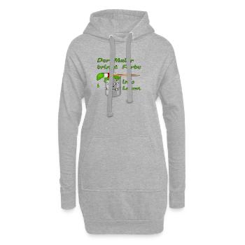 Maler Farbtopf mit Pinsel - Hoodie-Kleid - Grau meliert - Vorne